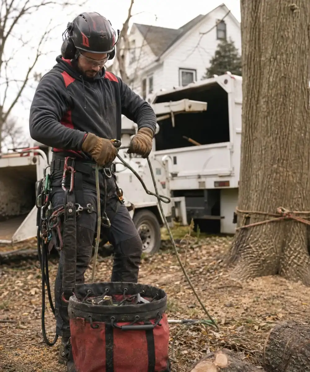 Apex Tree Service worker completing professional tree care